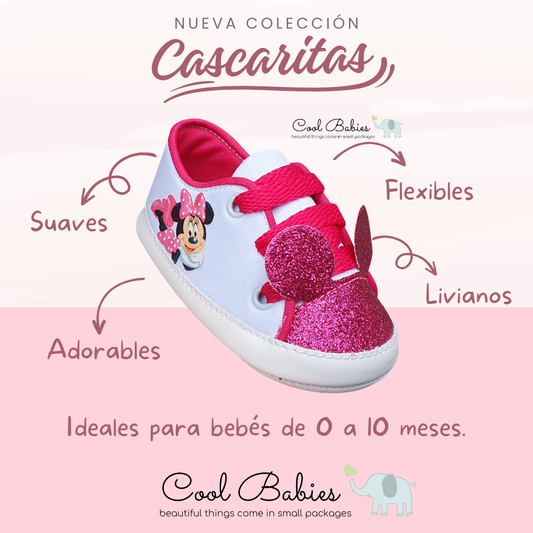 Cascarita Minnie Blanco Fucsia