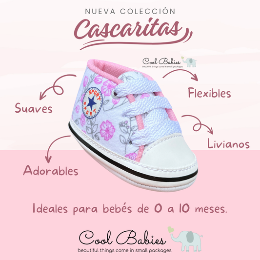 Cascarita Converse Flor Blanco Rosa