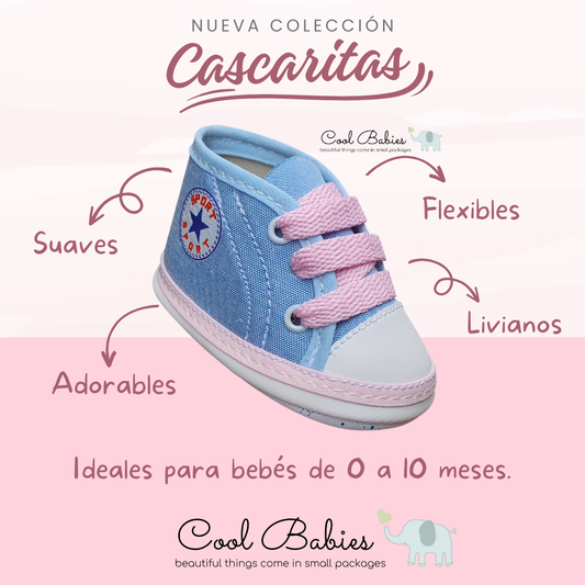Cascarita Converse Azul Rosa