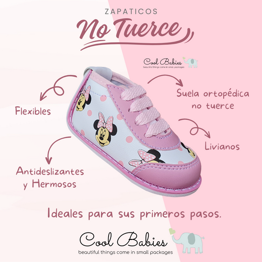 Tenis Minnie Blanco Rosado