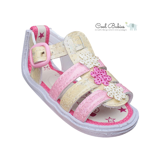 Sandalia Tejida Beige Rosa