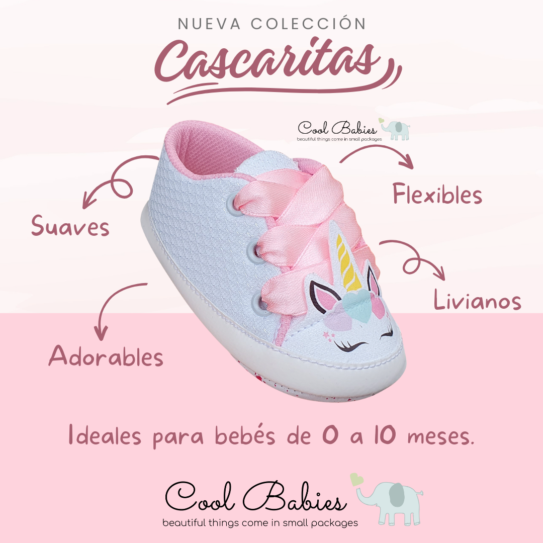 Cascarita Unicornio Cinta Blanco Rosa