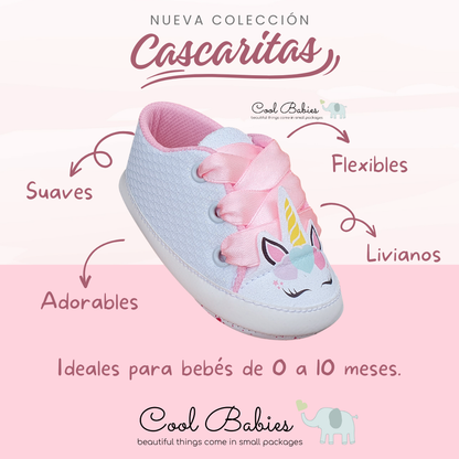 Cascarita Unicornio Cinta Blanco Rosa