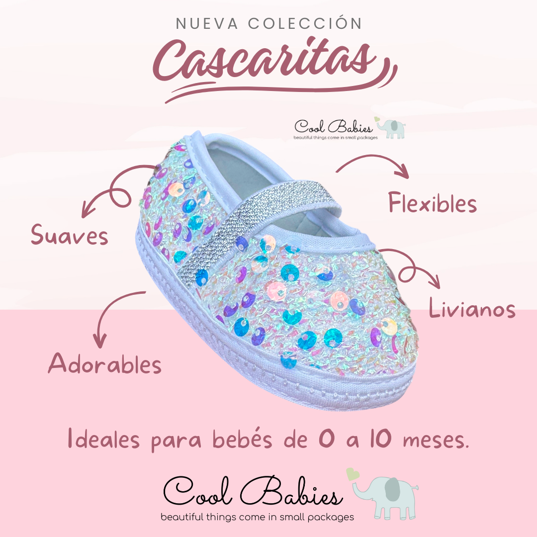 Cascarita Lentejuelas Blanca