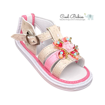 Sandalia Flor Beige