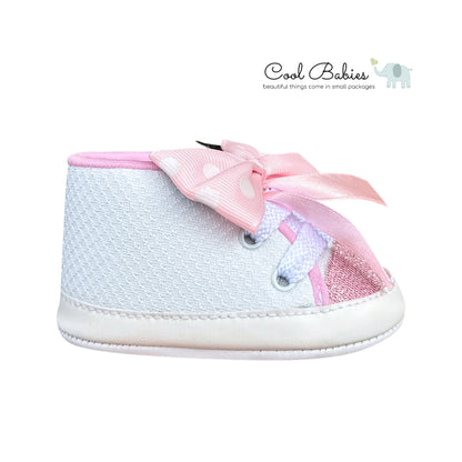 Cascarita Moño Minnie Blanco Rosa