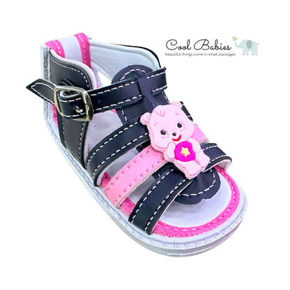 Sandalia Osita Azul Rosa