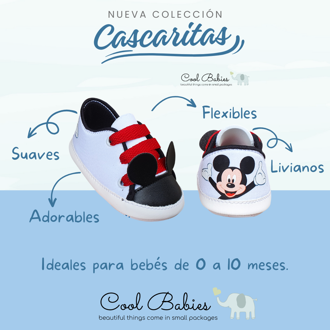 Cascarita Mickey Blanco Negro