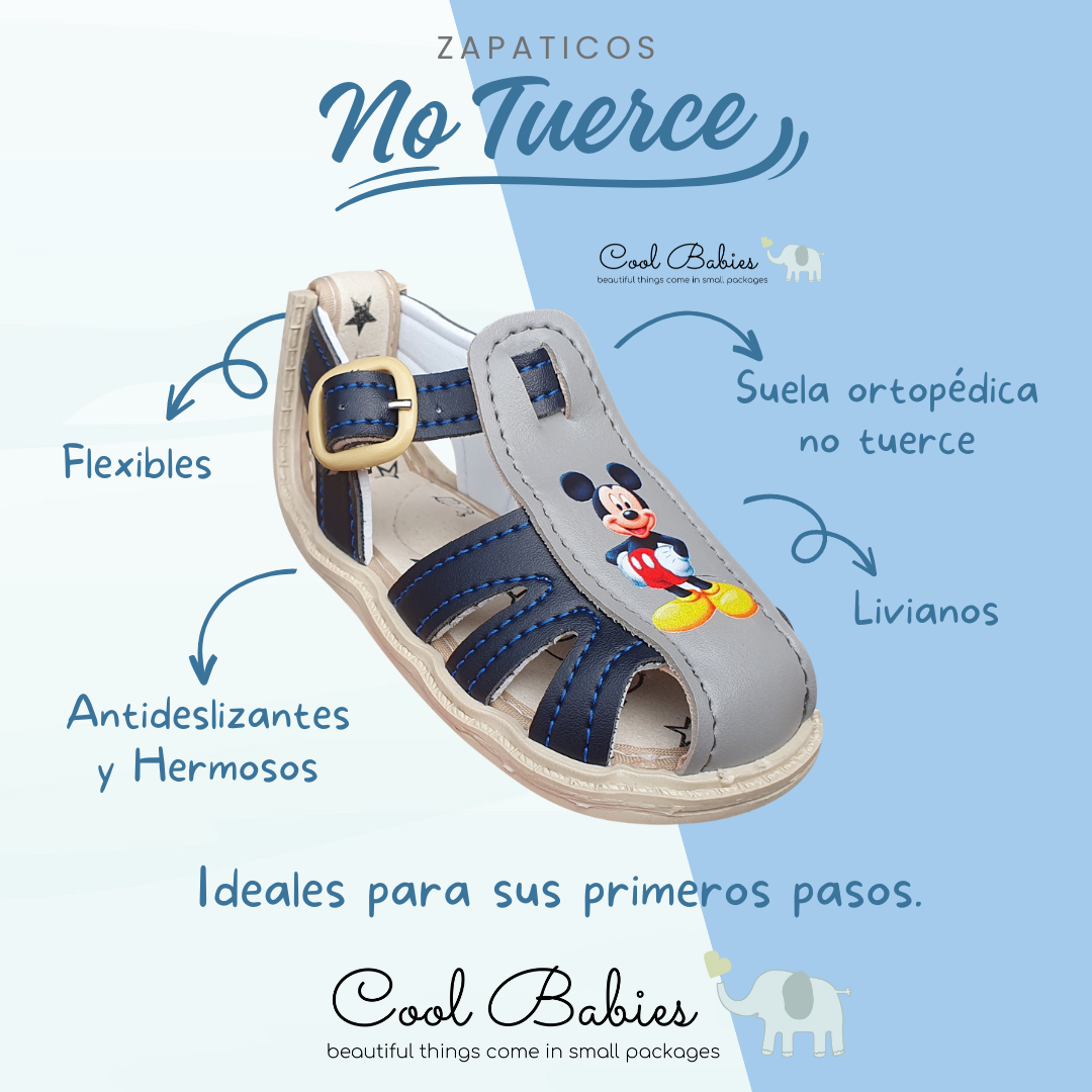 Sandalia Mickey Azul Gris