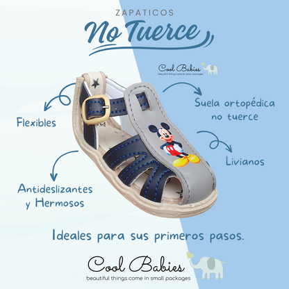 Sandalia Mickey Azul Gris