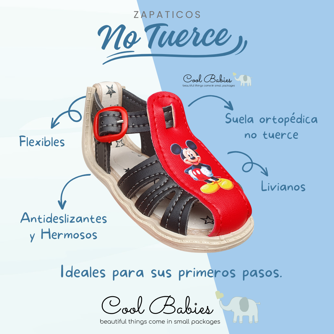 Sandalia Mickey Negro Rojo