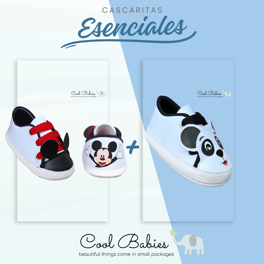 Esenciales Cascaritas - Panda y Mickey Blanco