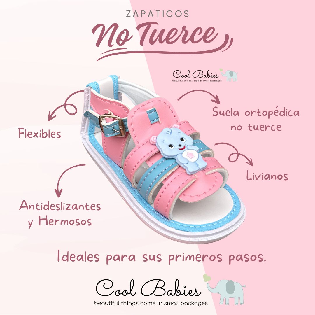 Sandalia Osita Rosa Azul