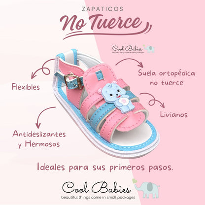 Sandalia Osita Rosa Azul