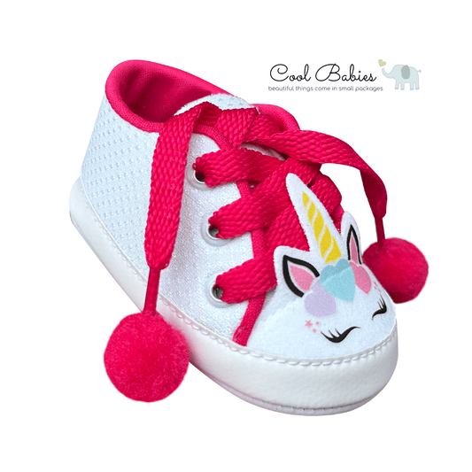 Cascarita Unicornio Blanco Fucsia