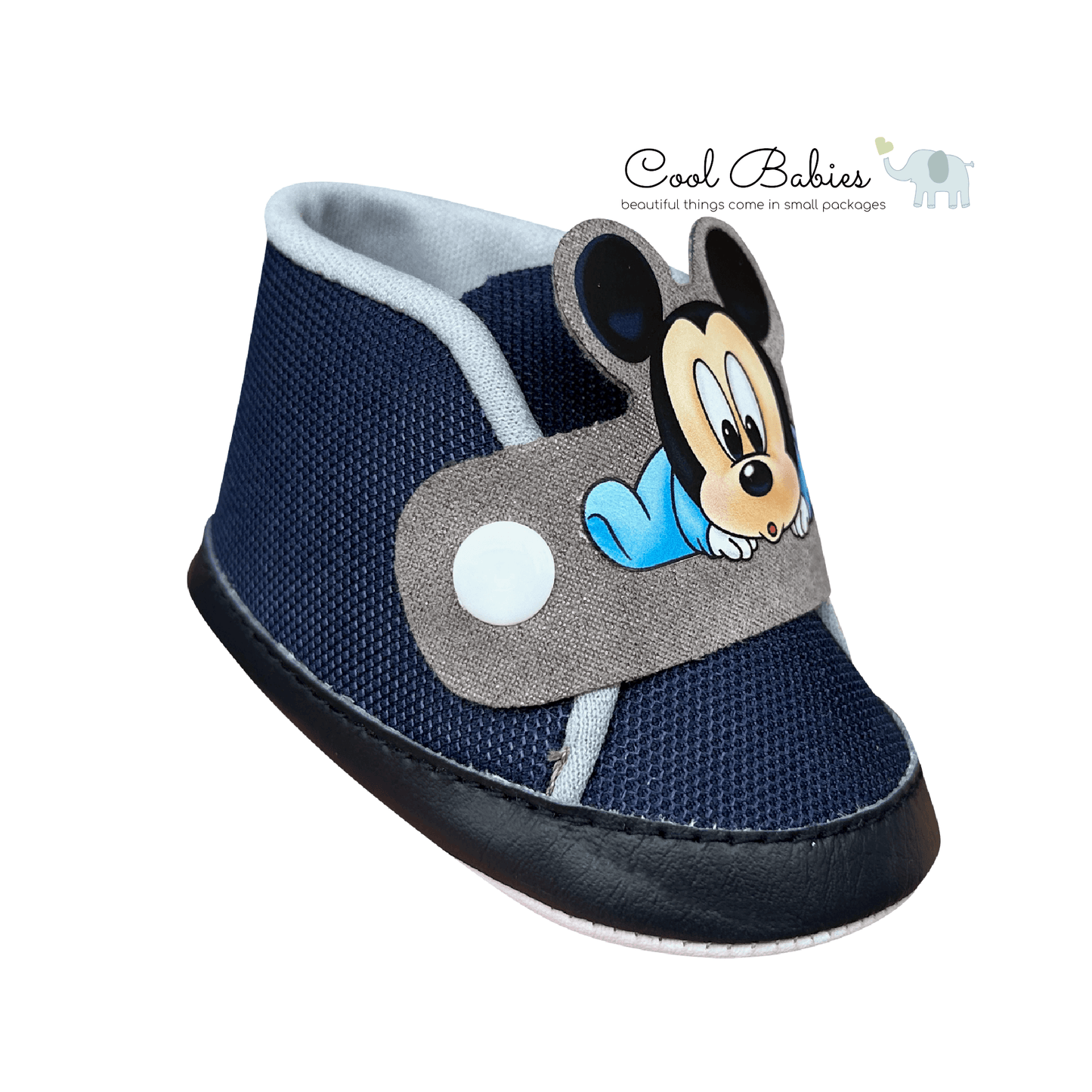Cascarita Mickey Baby Azul Gris