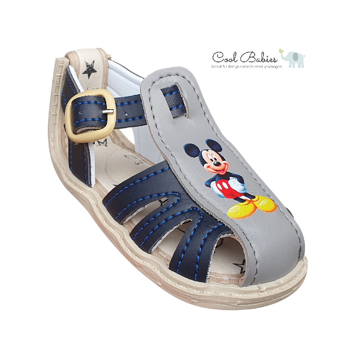 Sandalia Mickey Azul Gris