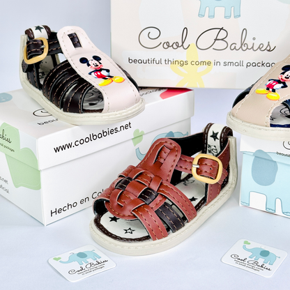 Sandalia Mickey Azul Beige